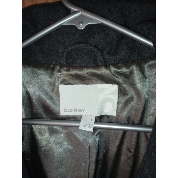 Old Navy ON Overcoat Womens Size Large Belted Buttoned Lined Wool Blend 36×36 - Picture 3 of 16